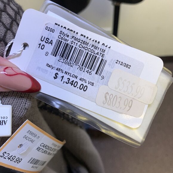 NWT Armani Vintage-Style Blazer Jacket Brown & Black Large Mesh Pattern 10 - Picture 8 of 8